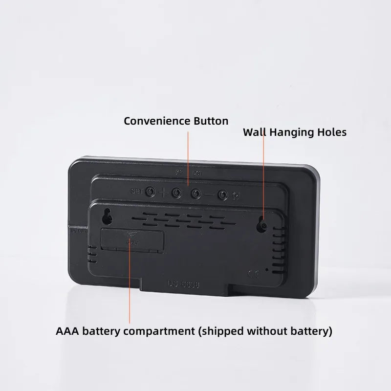 Voice Control Large Digital Wall Clock Temperature Date Week