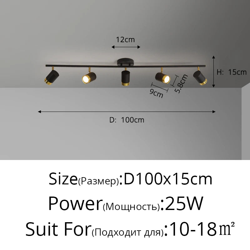 Long Linear LED Spotlight Chandelier