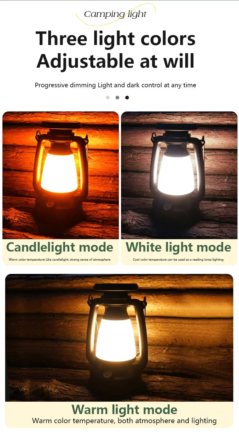 USB Rechargeable Camping Light Portable Camping Lanterns Hanging Tent