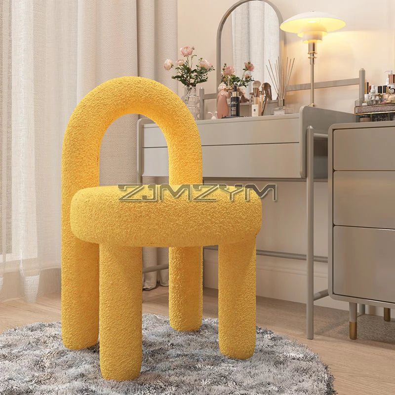 Round Velvet Vanity Stool Footrest