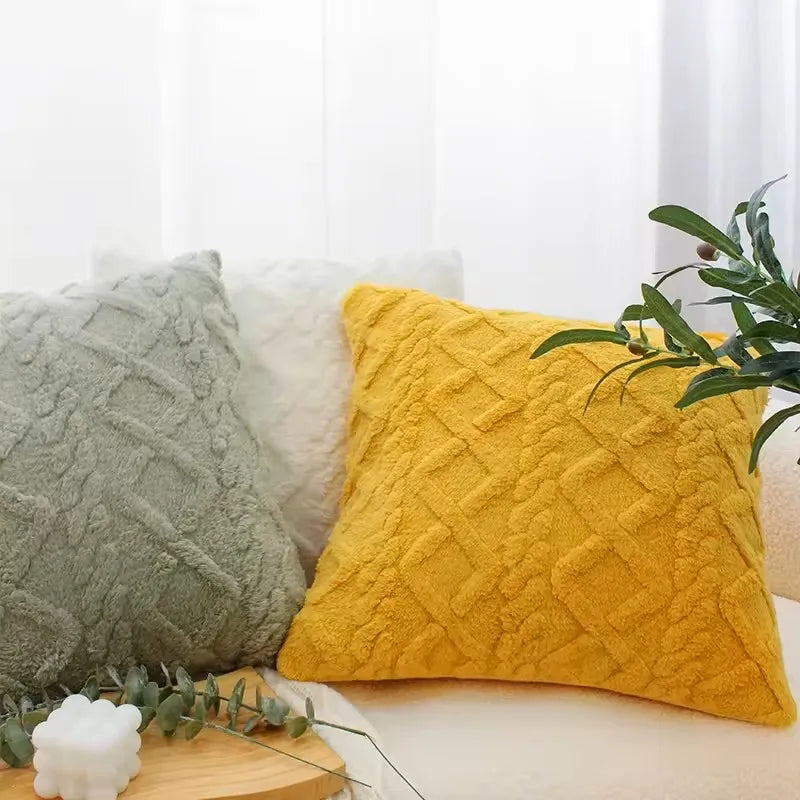 Plush Diamond Tufted Cushion Cover