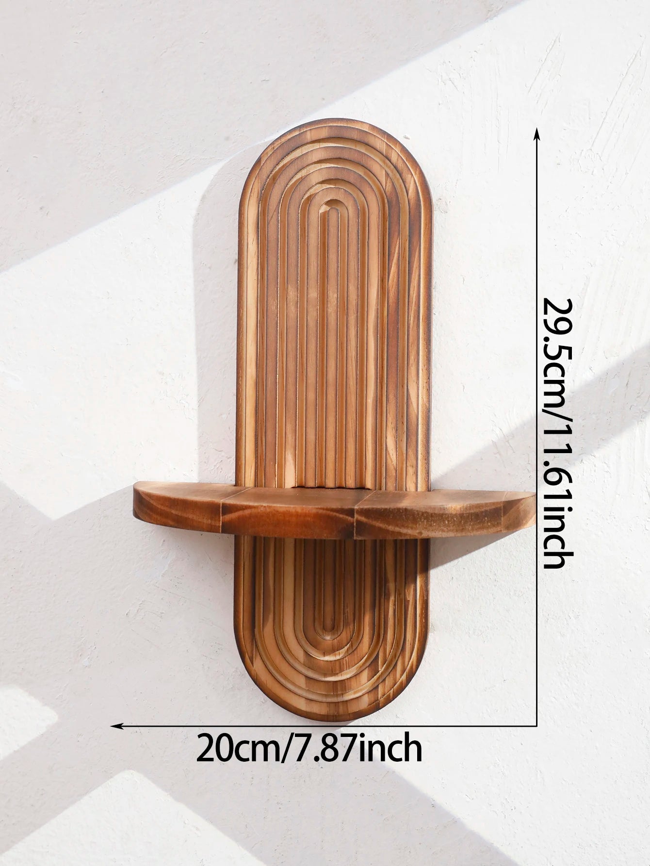 Boho Geometric Wooden Wall Shelf