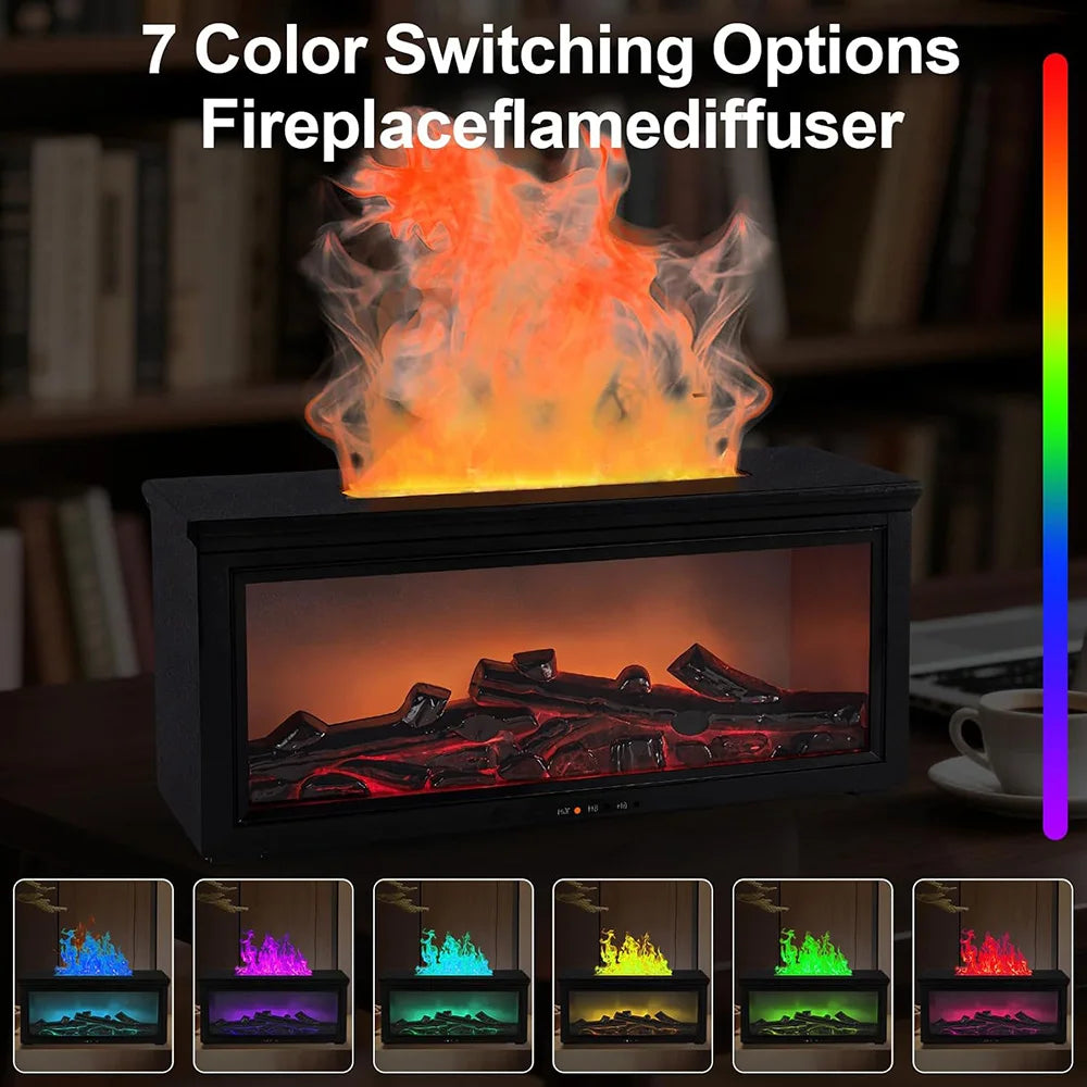 Eseential Oil Diffuser, Fireplace Flame Oil Diffuser - Aromatherapy