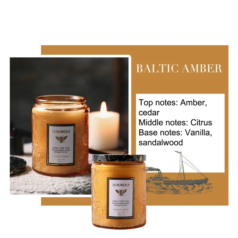 7 OZ Jar Scented Candle, Natural Soy Candle, Serenity Aromatic Candles