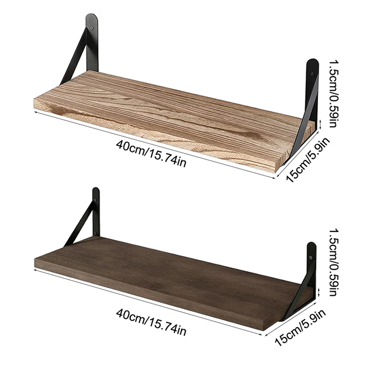 Wood Floating Wall Shelf Set