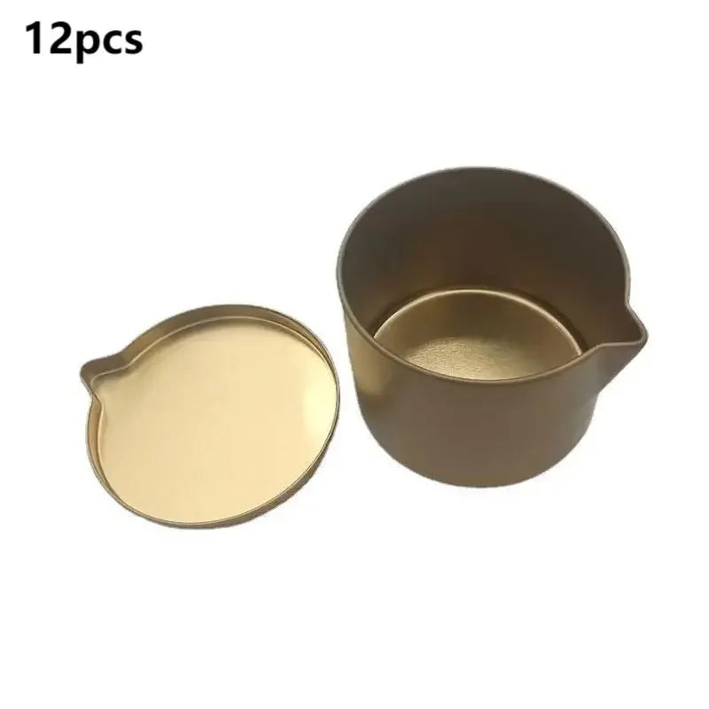 12pcs Tinplate Candle Jar With a Handy Spout Aromatherapy Massage Cream