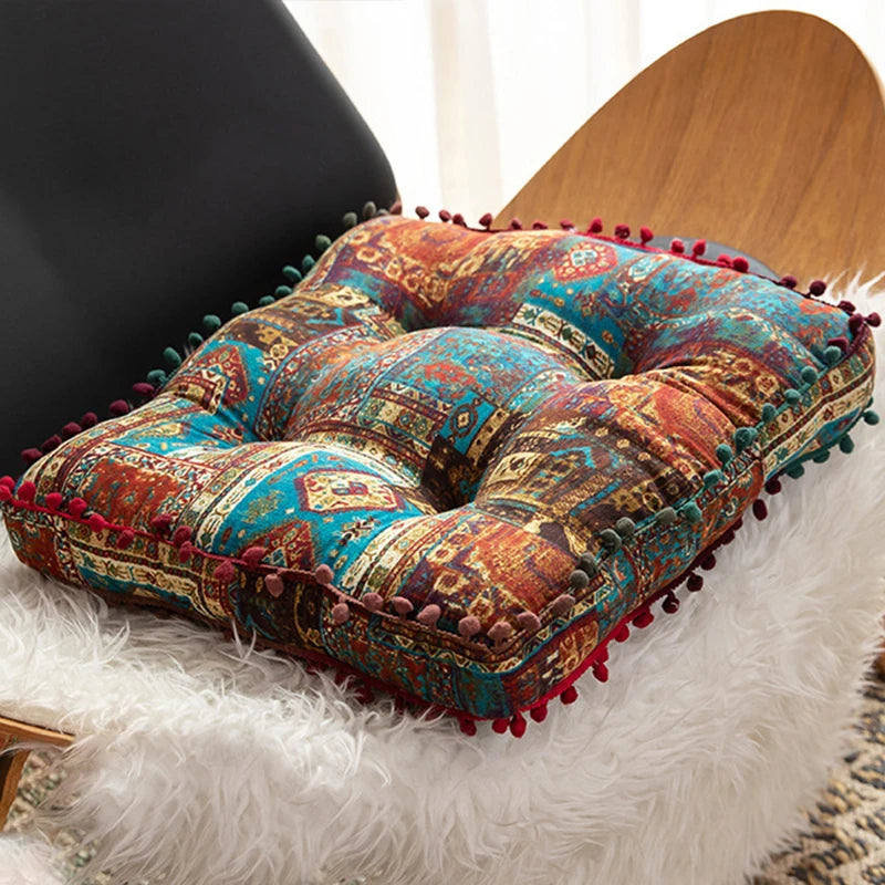 Boho Velvet Tufted Floor Cushion