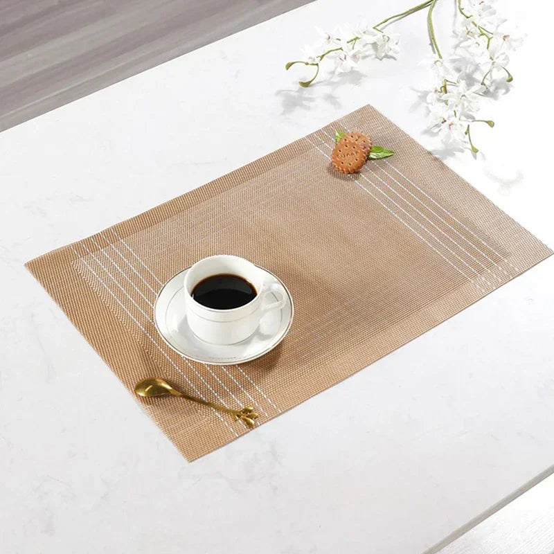 Washable Vinyl Woven Placemat Set