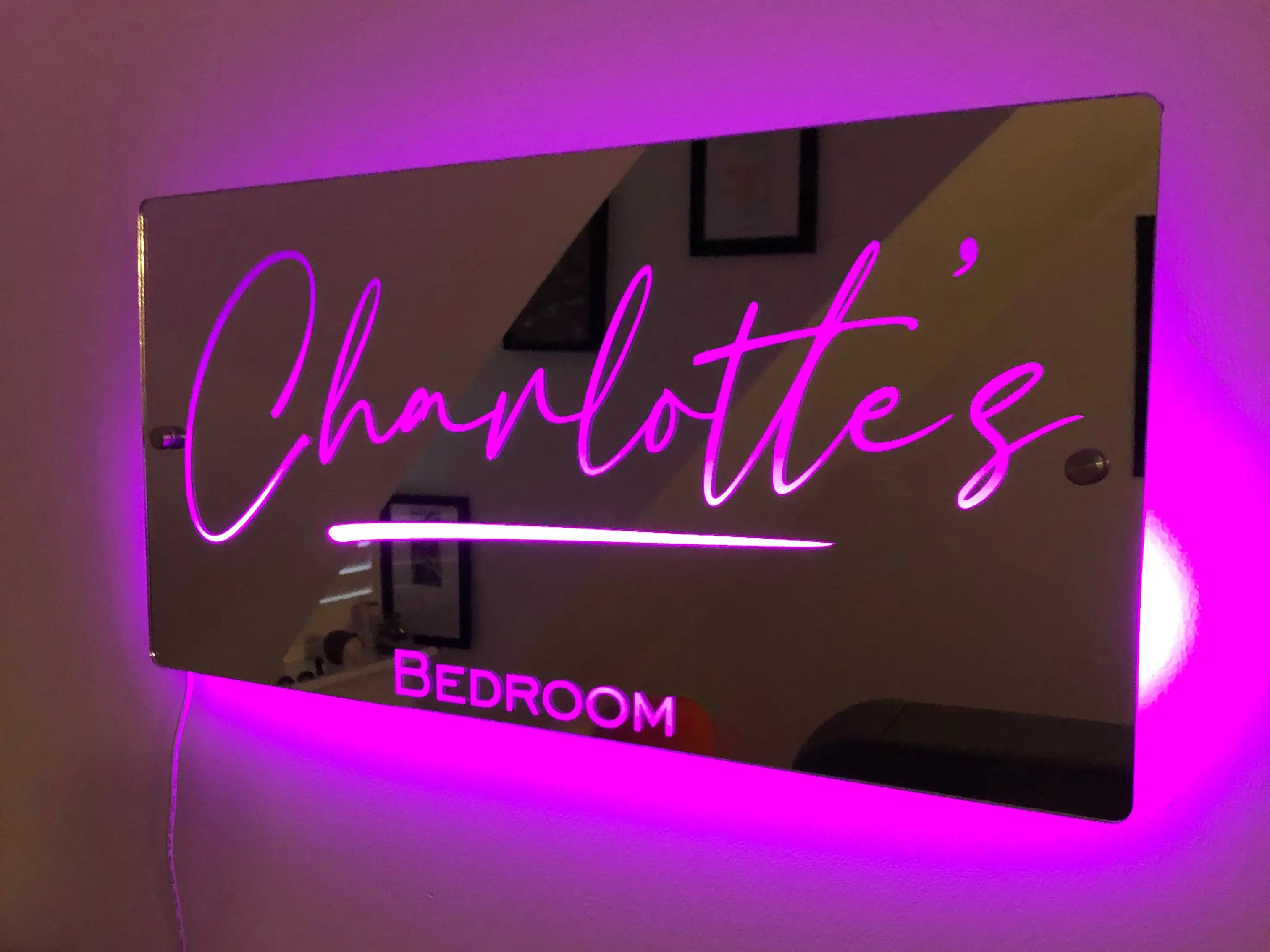 Personalized Name LED Light Mirror