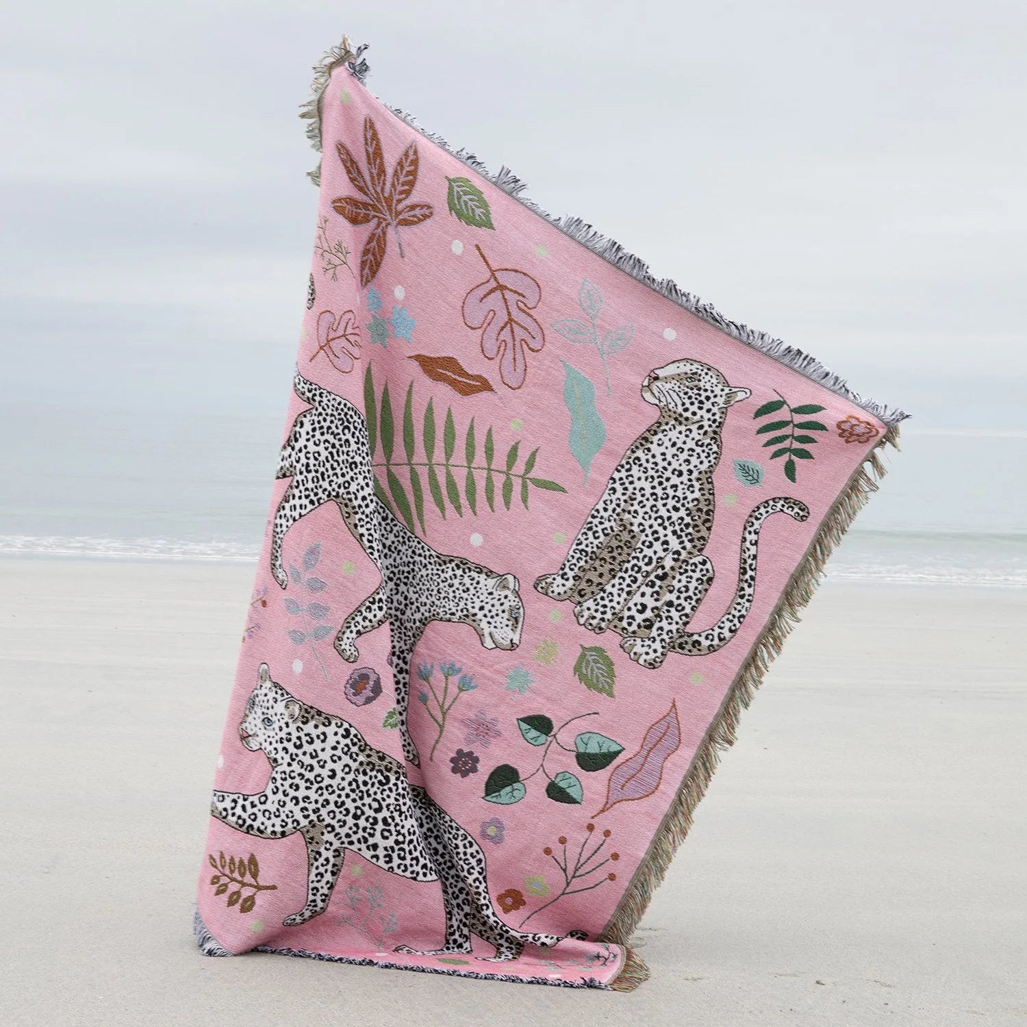 Leopard Jacquard Knit Throw