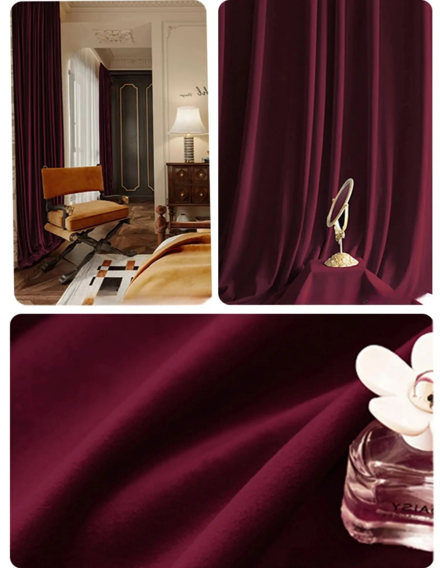 Burgundy Velvet Blackout Curtain