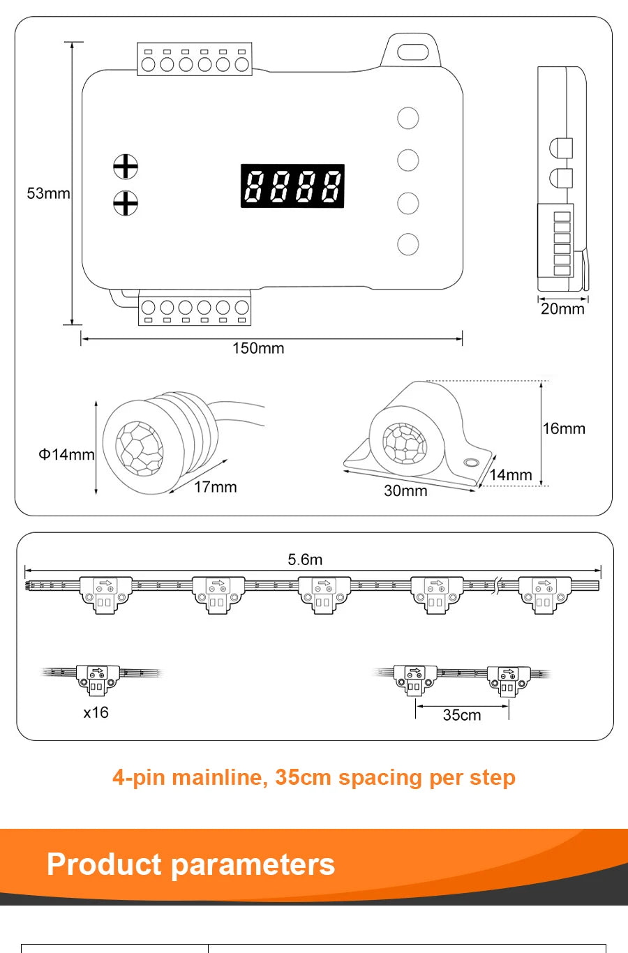1-40 Steps LED Stair Light Motion Sensor Stairs Lighting With 2 PIR