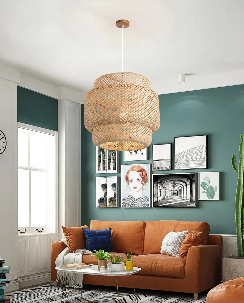 Hand Woven Bamboo Pendant Light
