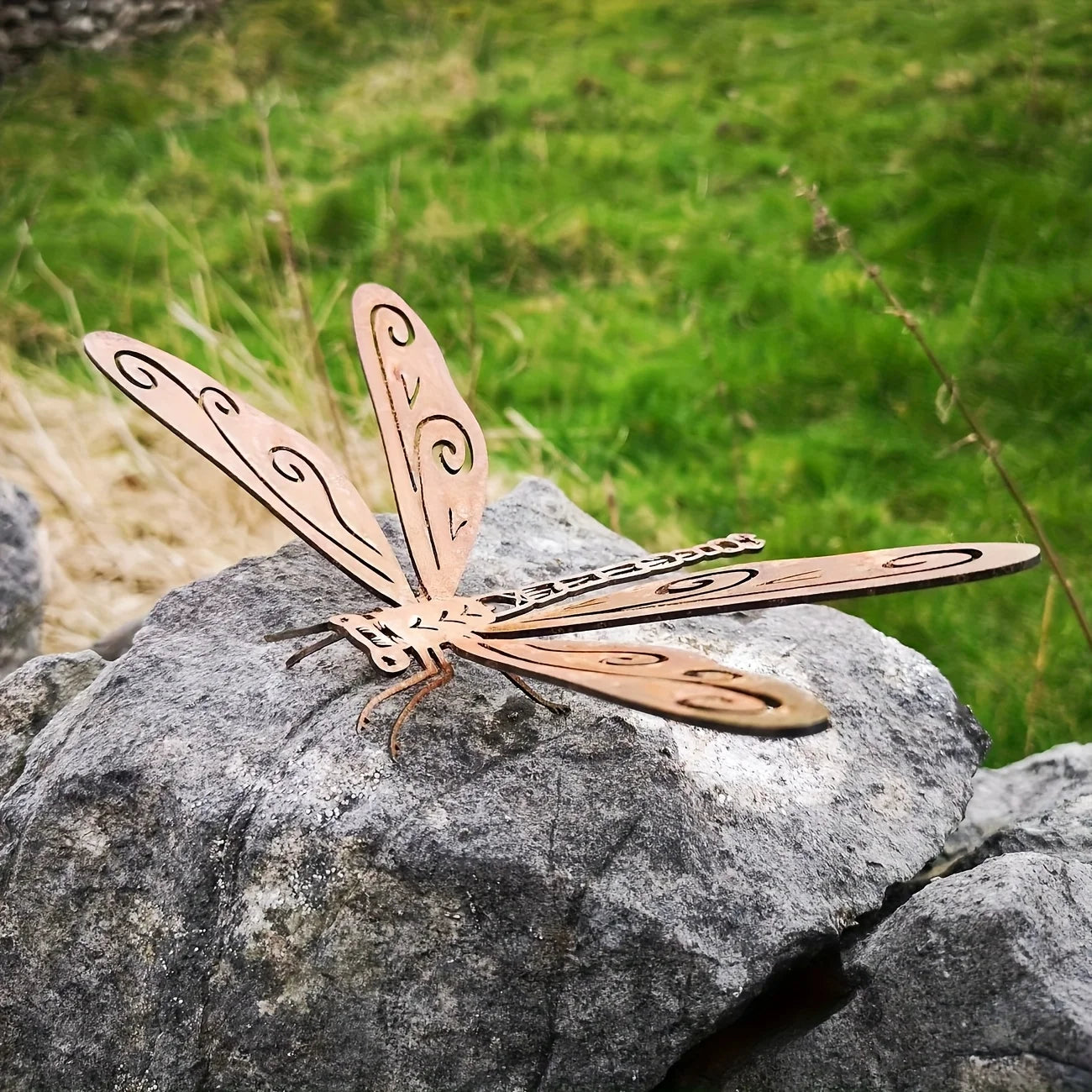 Metal Dragonfly Garden Stake