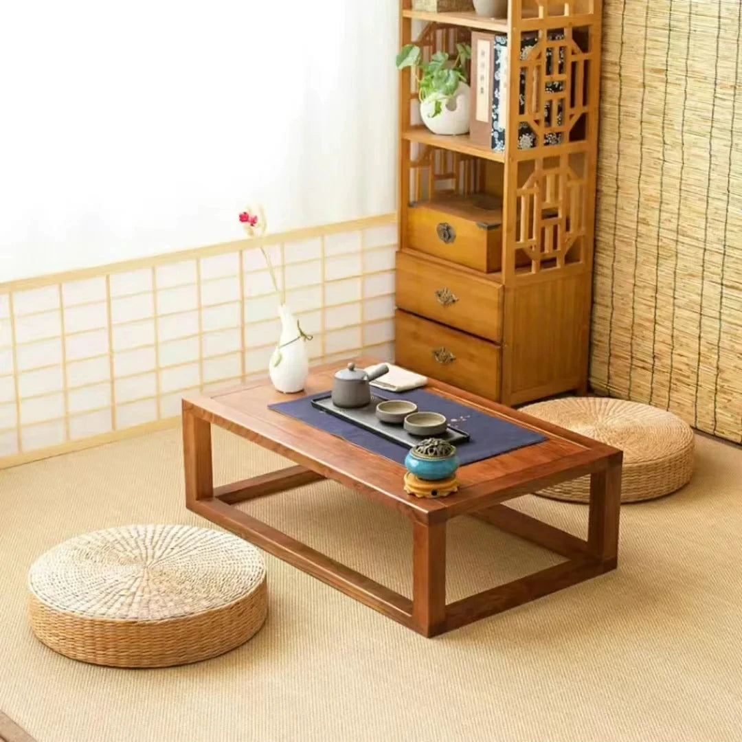 Handmade Woven Natural Straw Round Pouf Tatami Cushion Floor Japanese Style Cushion Home Textile Tea Ceremony Home Ground Mat