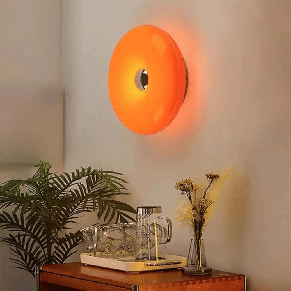 Tricolor Donut Wall Lamp Touch Switch