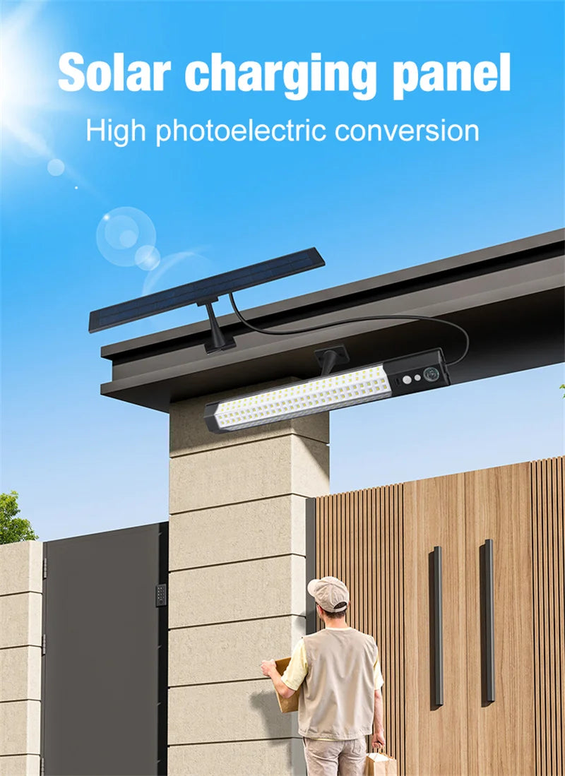Solar Lights Outdoor Motion Sensor 158LED Flood Lights with Remote