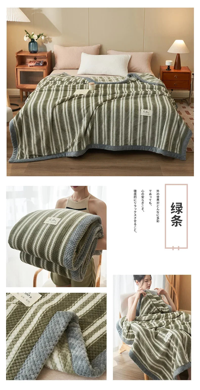 Knit Blanket Throw Soft Chenille Yarn Knitted Blanket Machine