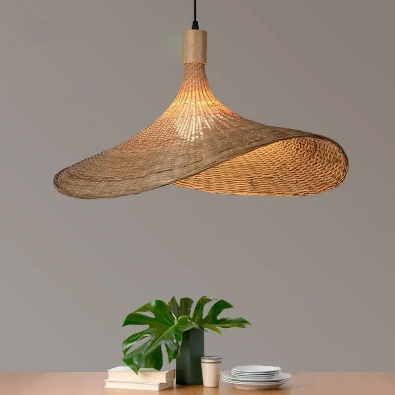 Hand Knitted Bamboo Hanging Lamp
