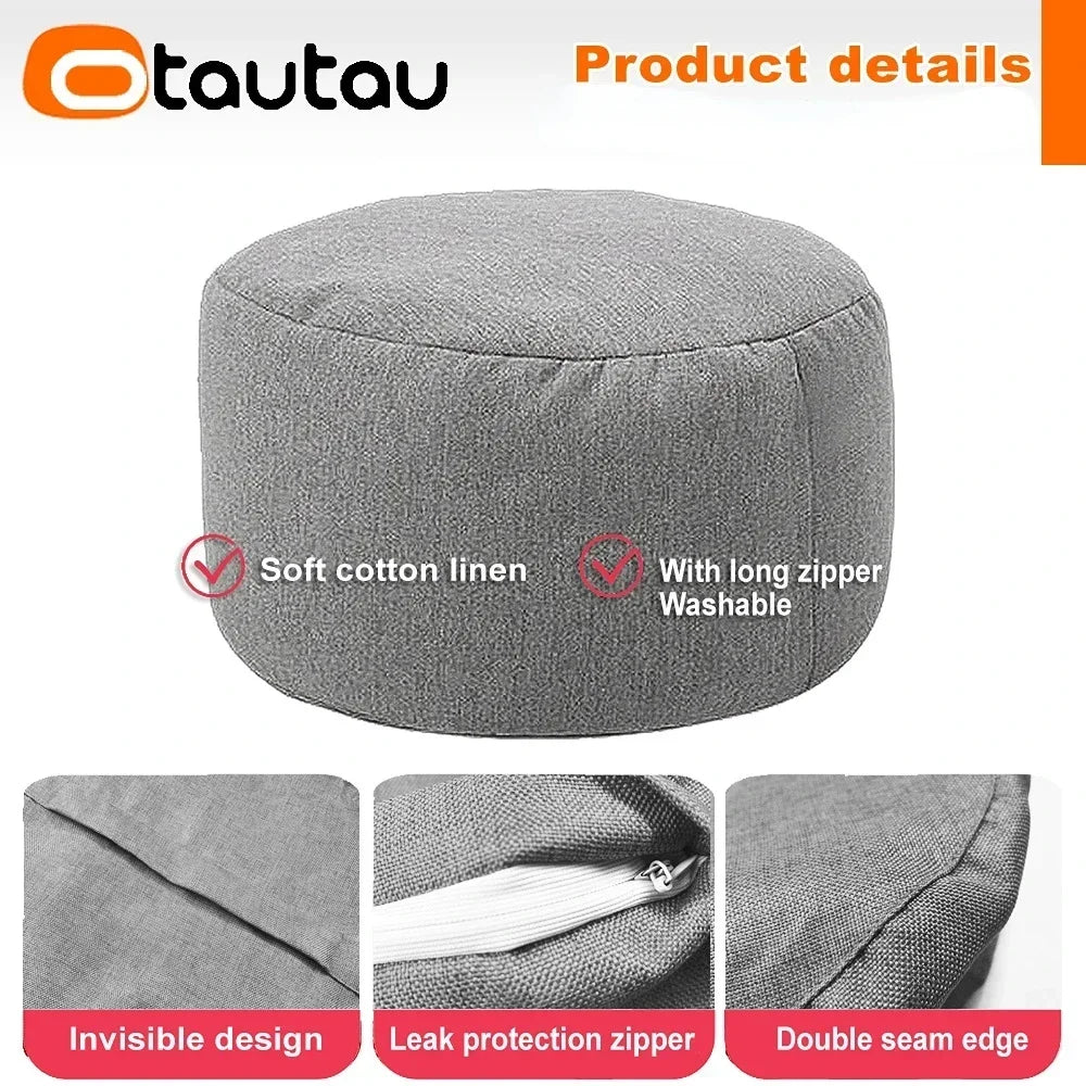 Linen Bean Bag Pouf