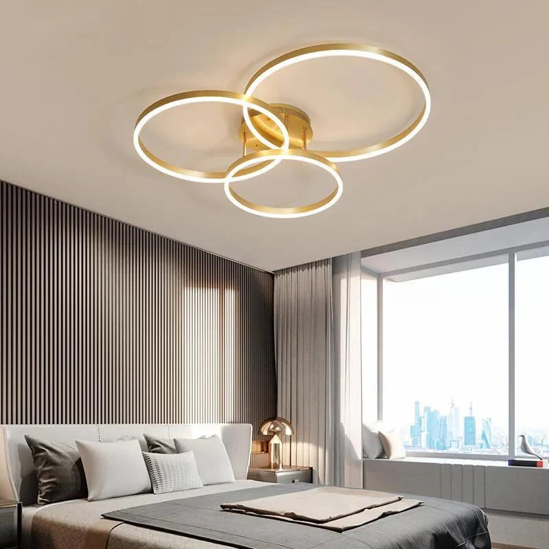 Gold Multi Ring LED Chandelier