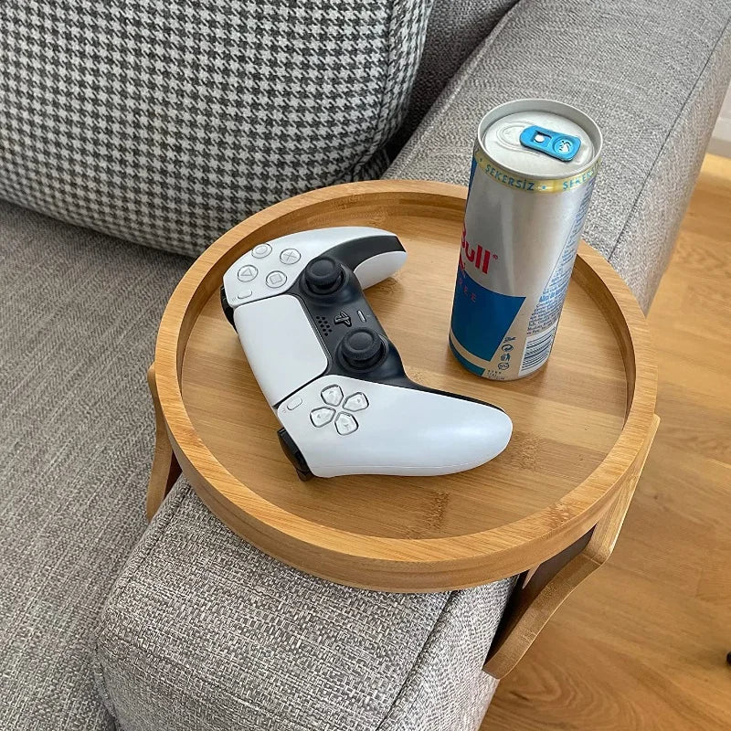 Bamboo Sofa Armrest Clip On Tray