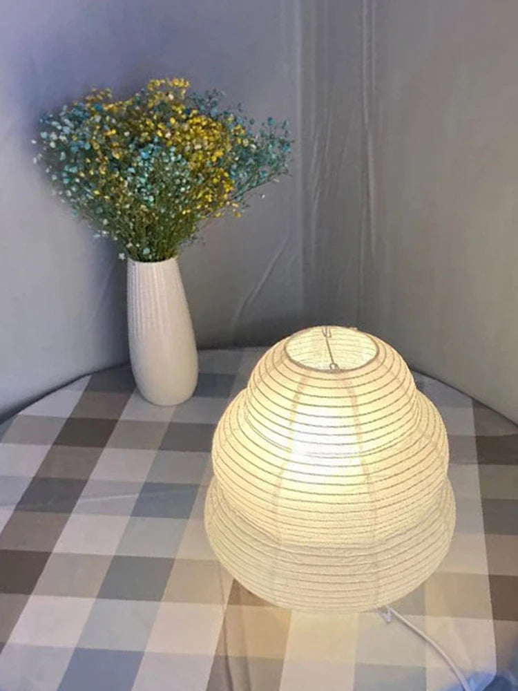 Rice Paper Bedside Lantern Lamp