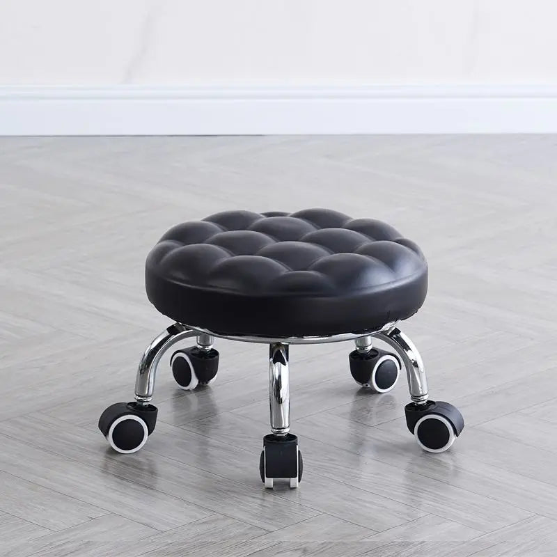 Household wheeled floor-cleaning chairs, wheeled seam sealing stools, low stools, rotating nail and pedicure round stools  스툴