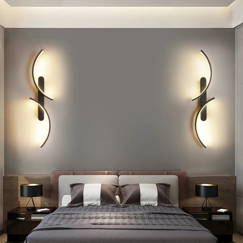 Curved Arc LED Bedside Wall Light