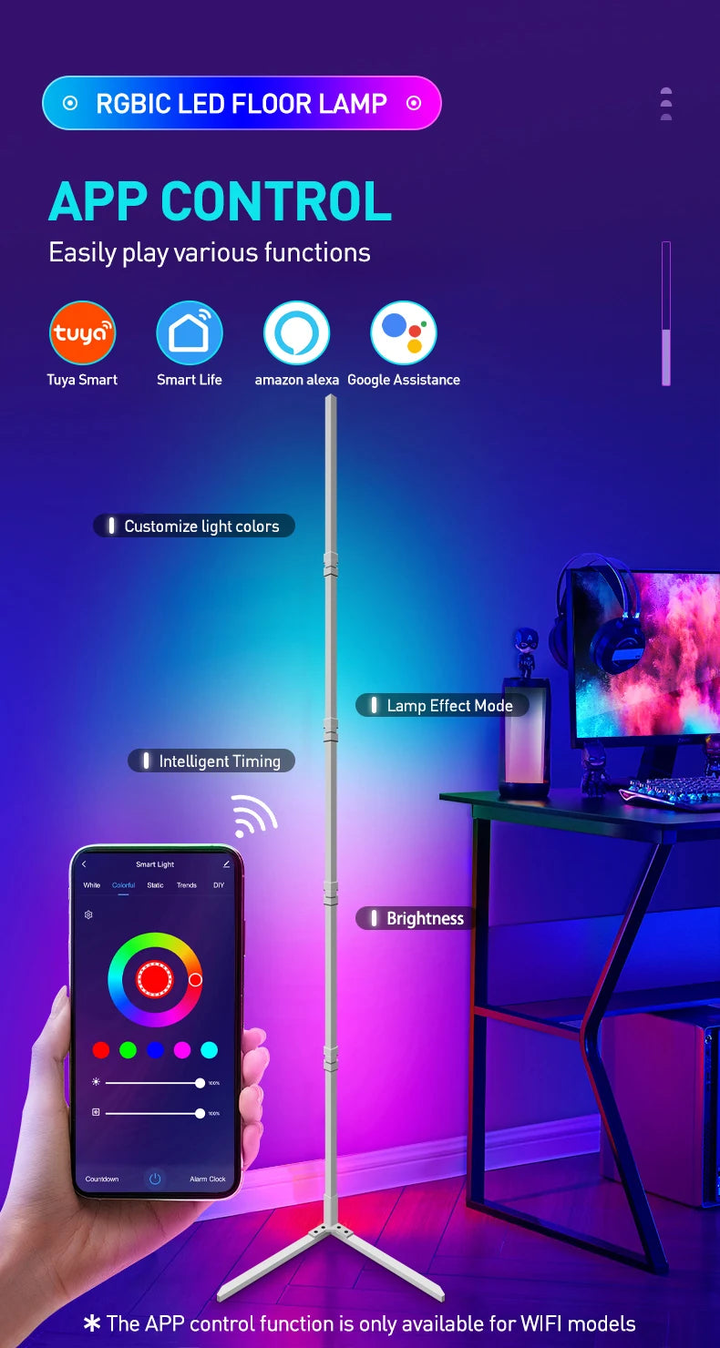 Smart APP RGB Corner Lamp 180cm
