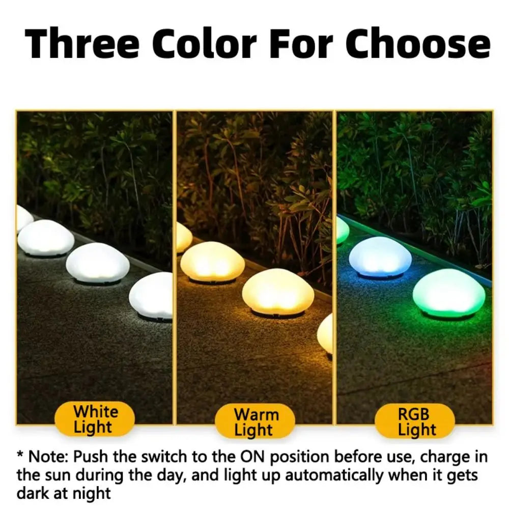 Solar Decorative Lamp Frosted Ground Lamp Outdoor Waterproof  Portable Energy Saving  Lantern Pebble Lawn Light Home Garden Lamp