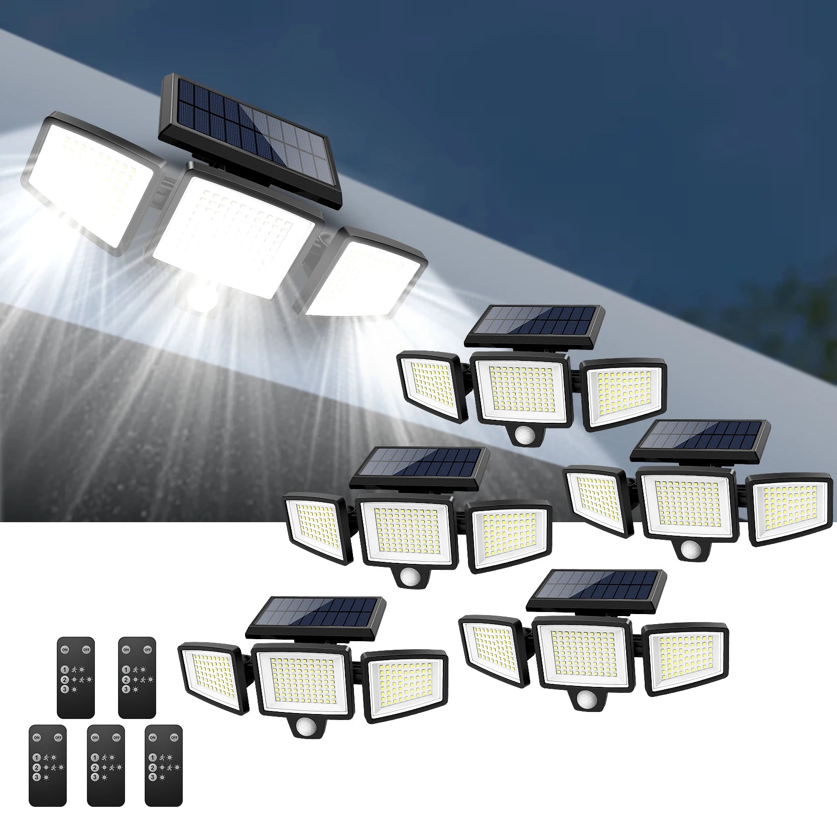 3-Head Solar Motion Security Light