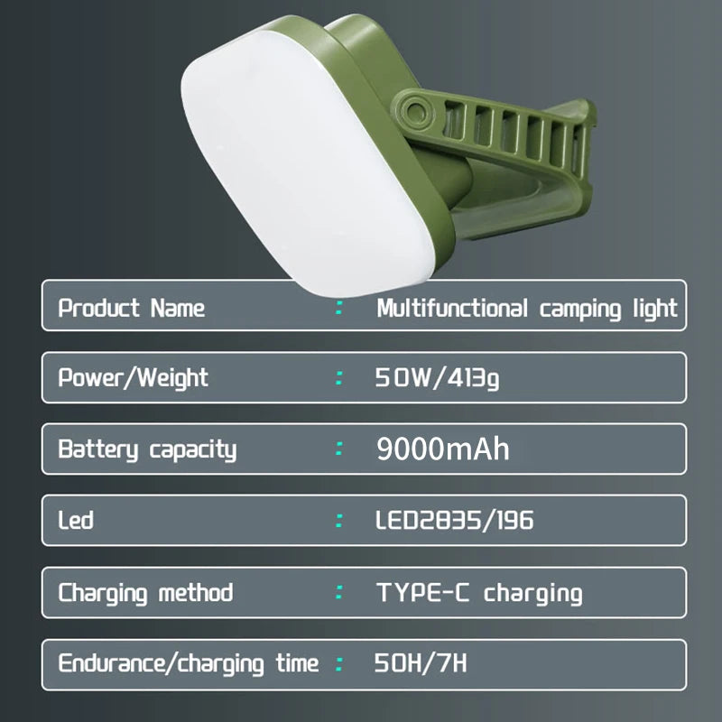 MOSLIGHTING Solar Chargin Tent Strong Light with Magnet Zoom Portable