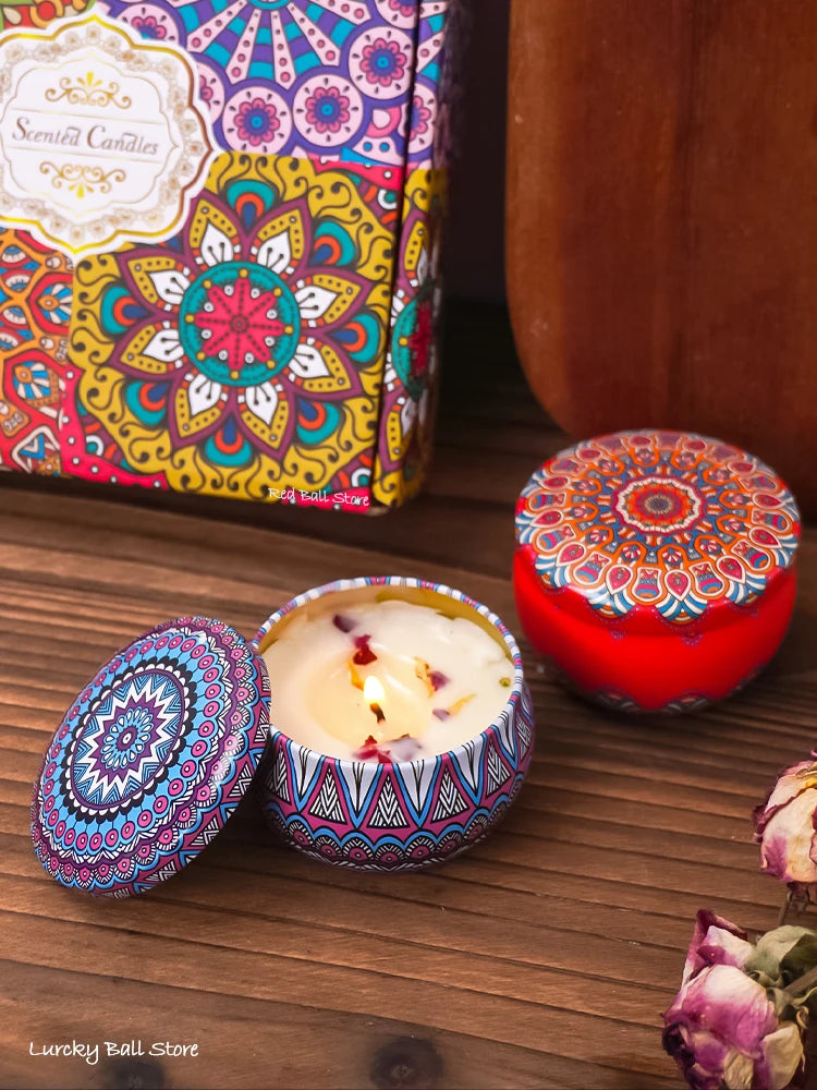 4Pcs/Box Scented Long Lasting Smokeless Fragrance Candle Jar Soy