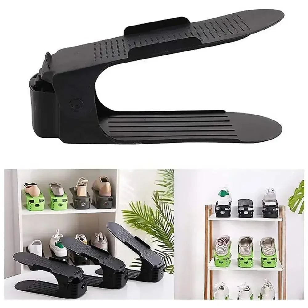 5Pcs Foldable Plastic Shoe Rack Set, Sturdy and Space-Saving, Ideal for Entryways, Closets, and Dorm Rooms