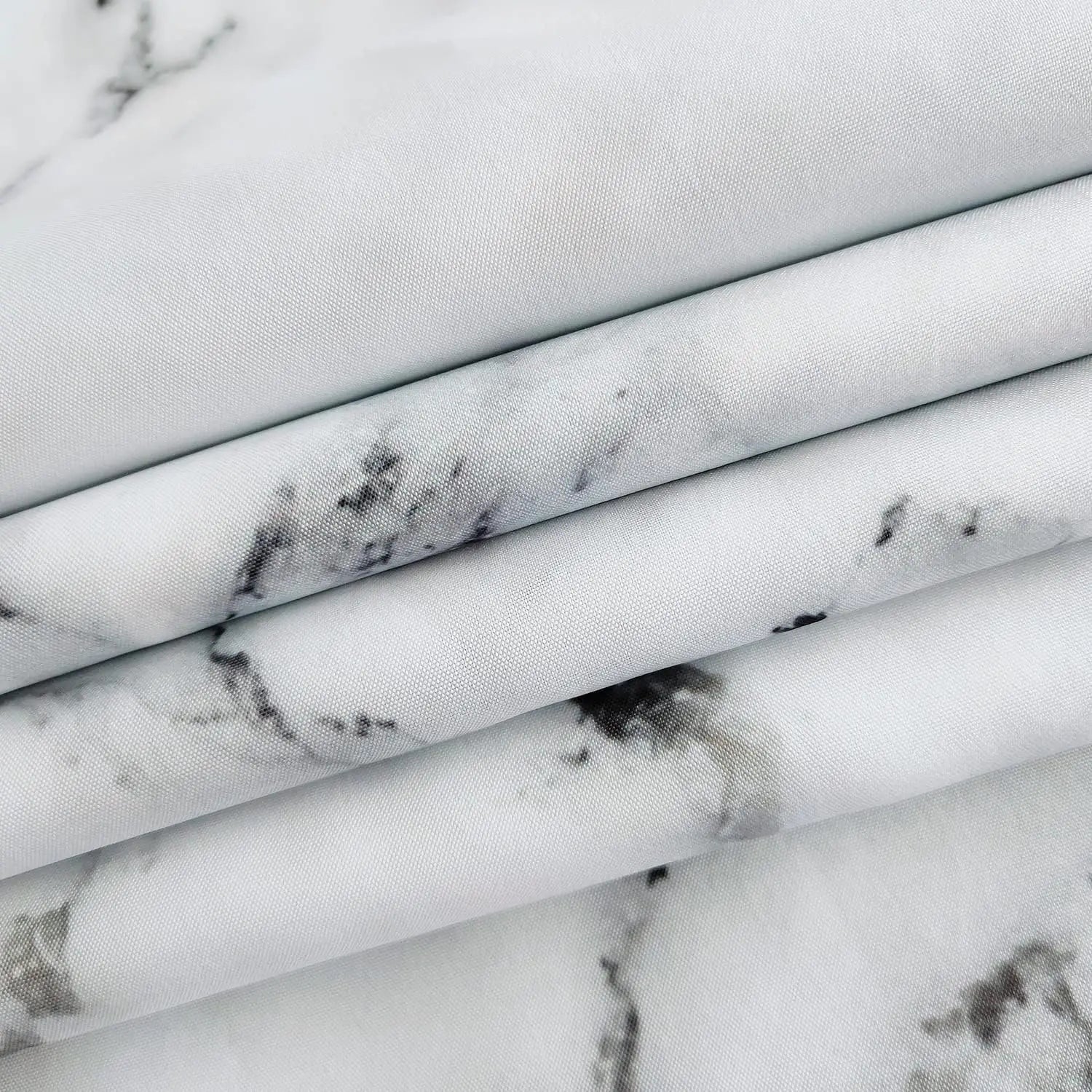 Marble Print Fabric Shower Curtain