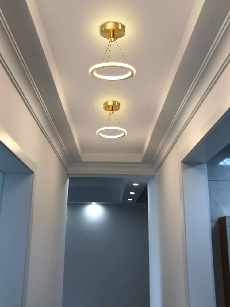 Gold and Black Aisle LED Chandelier