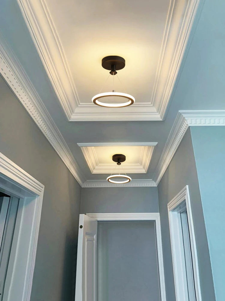 Gold and Black Aisle LED Chandelier