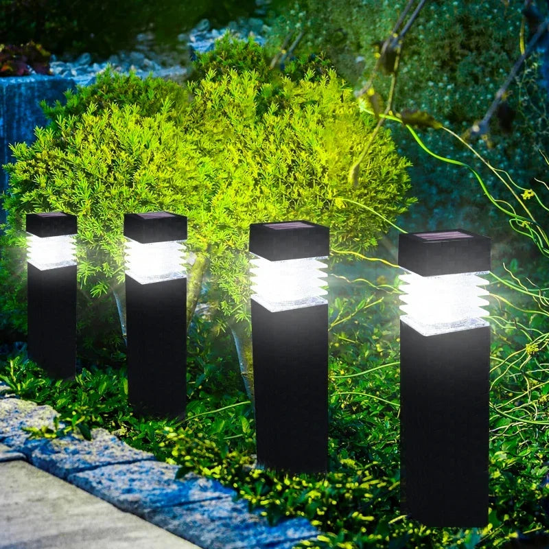 Square Solar Ground Lantern for Garden Pathways