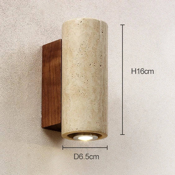 Indoor Stone Wall Lamp Travertine Sconce Light Hardwired With E27 Bulb for Bedroom Living Room