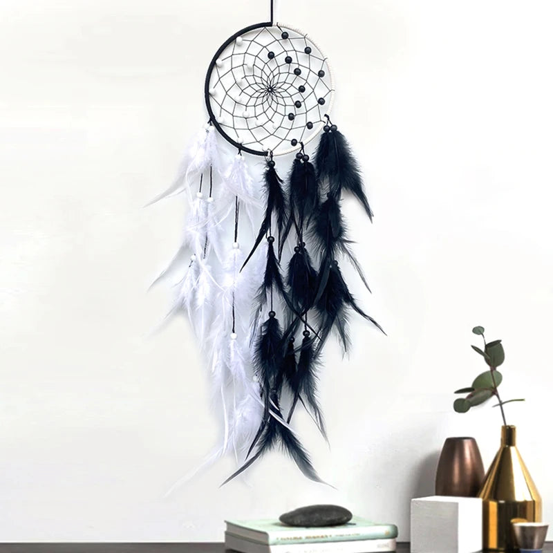 Dream Catcher Handmade Two Color Feather Wind Chimes Living Room