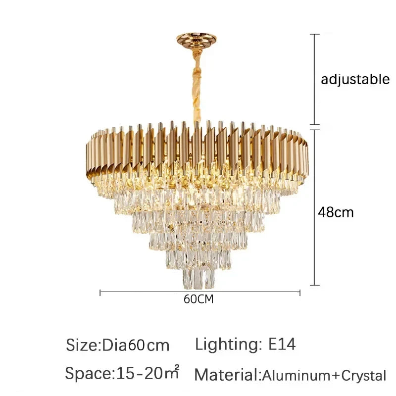 Luxury Crystal Ceiling Chandelier Lighting Modern Living Room Lights