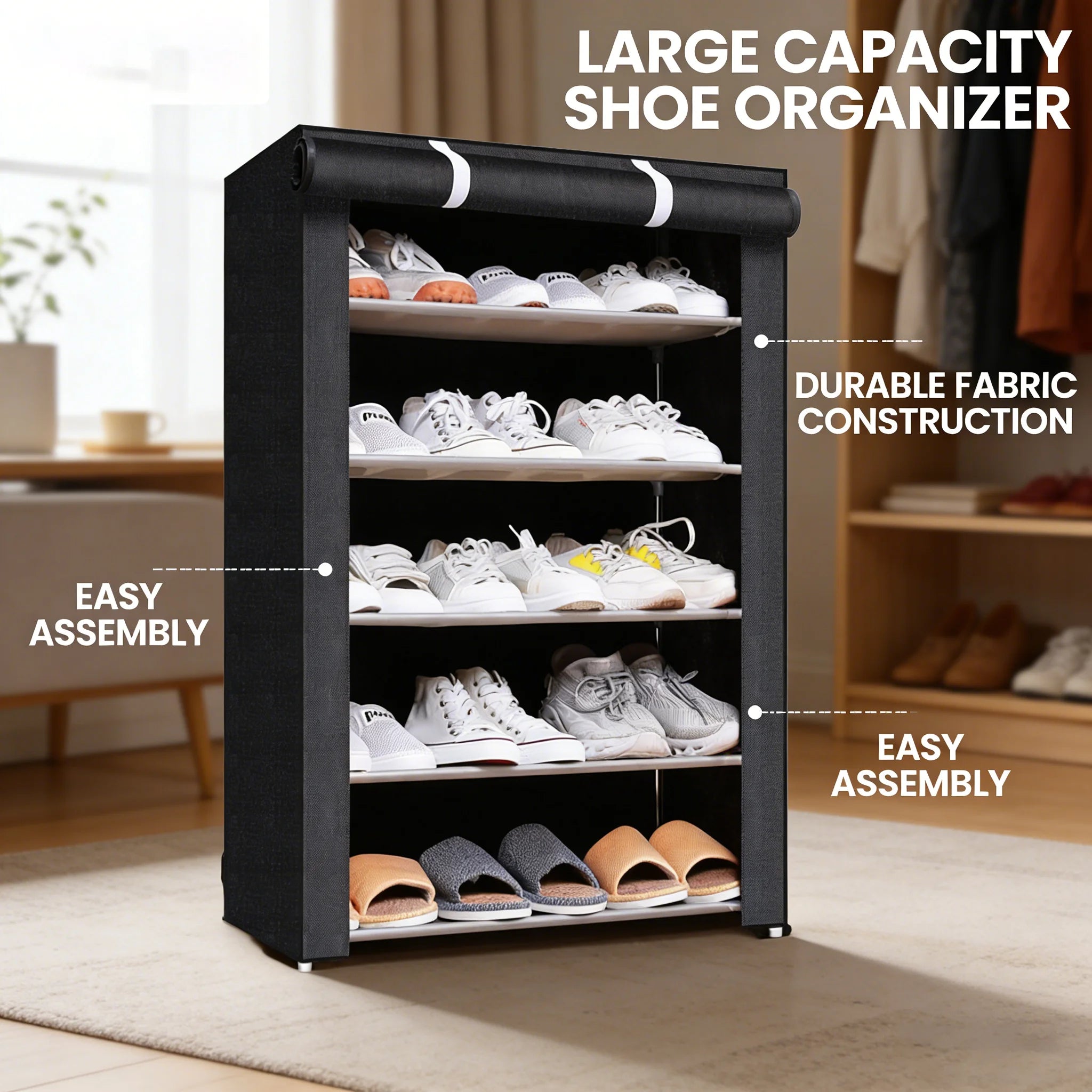 Simple shoe rack with dustproof storage, multi-tier shoe cabinet, dormitory entrance storage stand