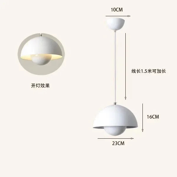 Modern Bud Pendant Light - white