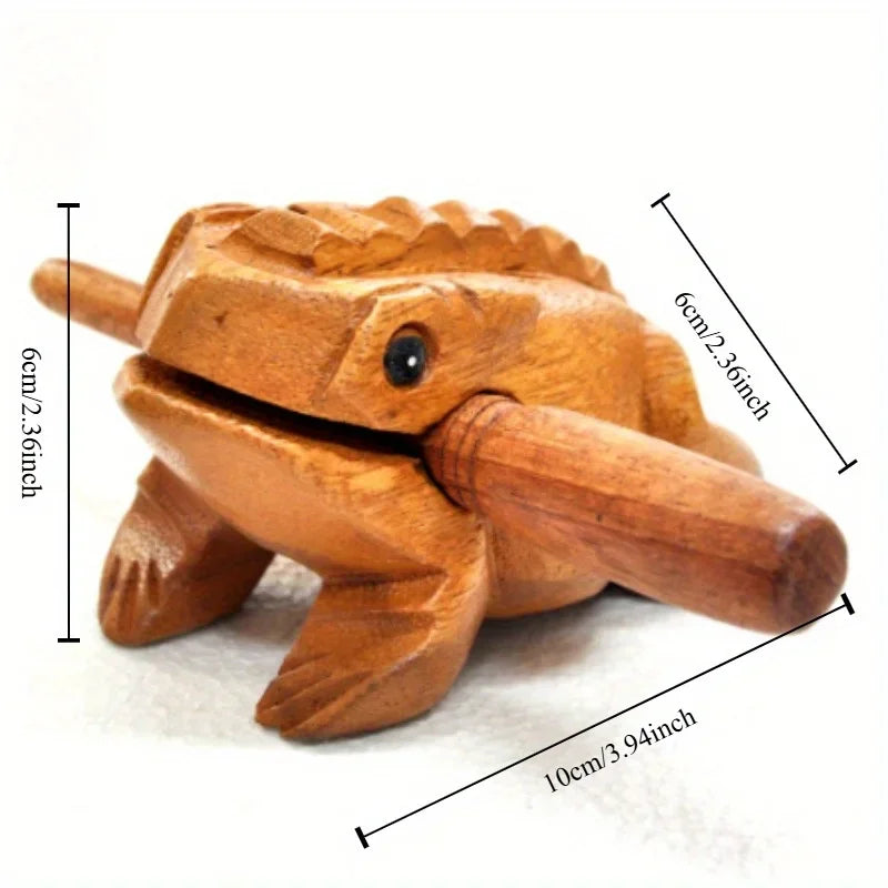 Hand Carved Wooden Frog Ornament