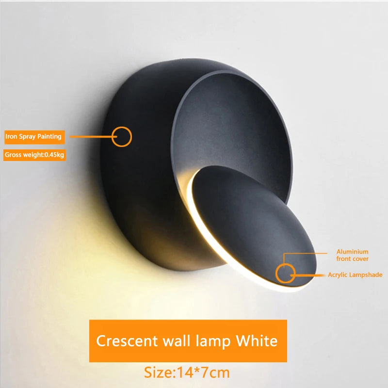LED Modern Wall Lamp 5W 350 Degree Rotatable Wall Lamp For Stairs