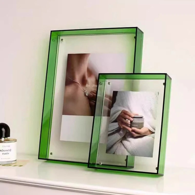Colorful Acrylic Photo Frame Table Wall Hanging Transparent Picture