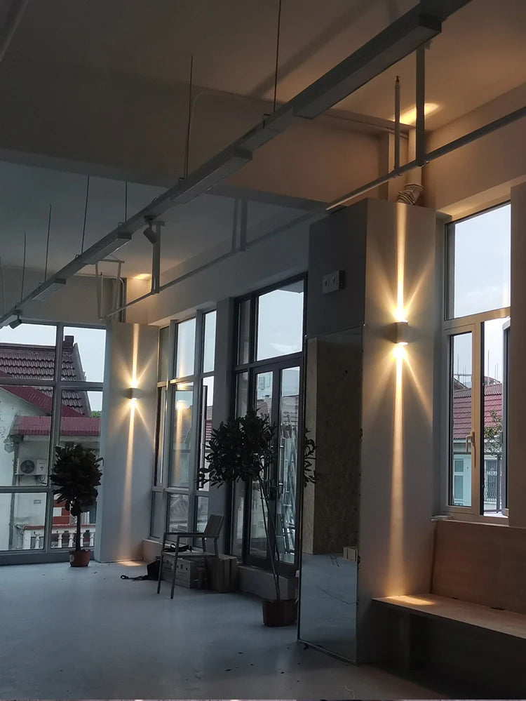 Silver Aluminum COB Outdoor Wall Light