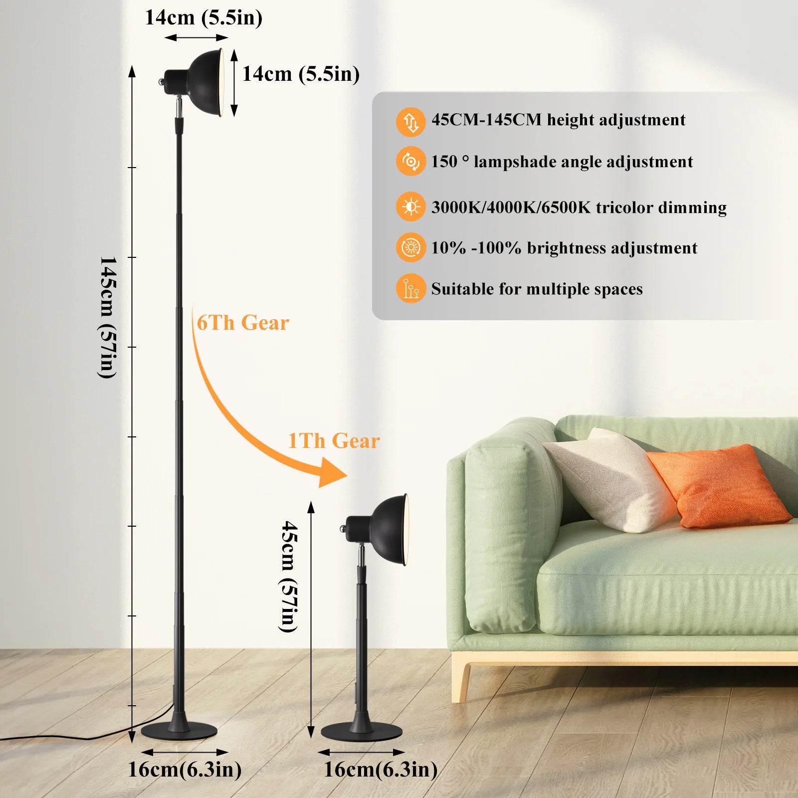 Telescopic Adjustable Floor Lamp