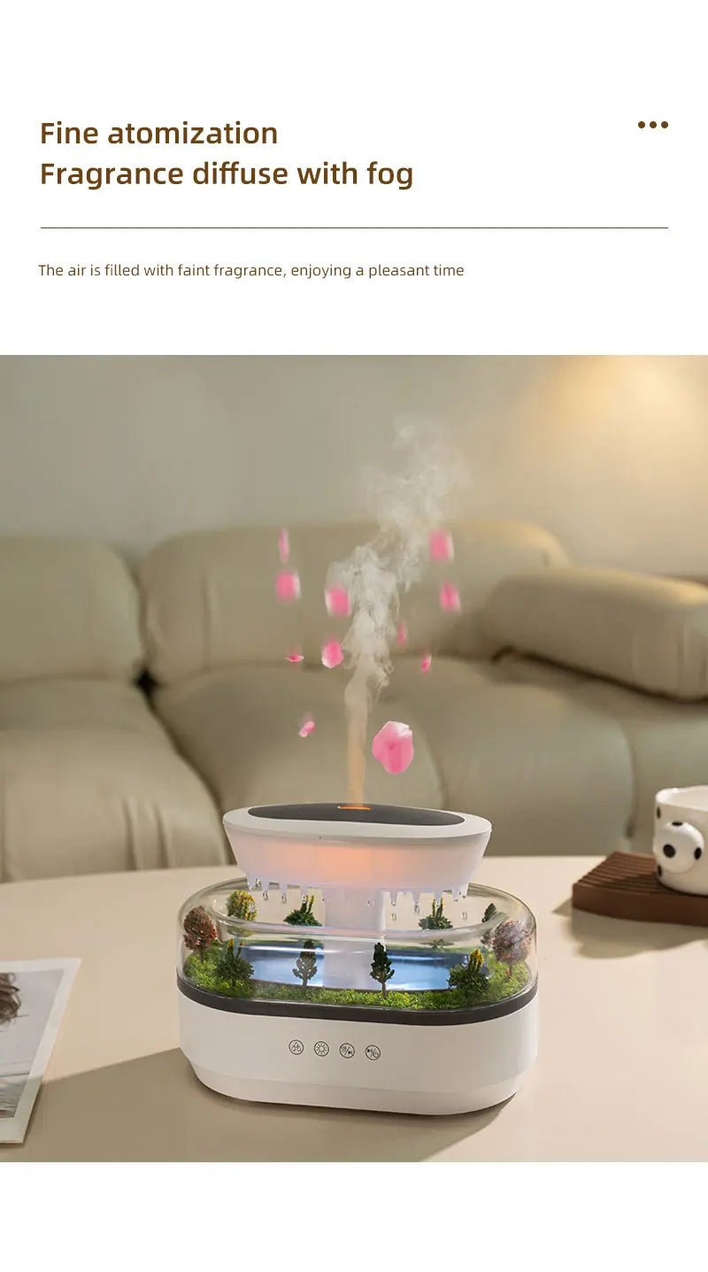 Aroma Humidifier Raindrop Air Humidifier Colorful Light White Noise